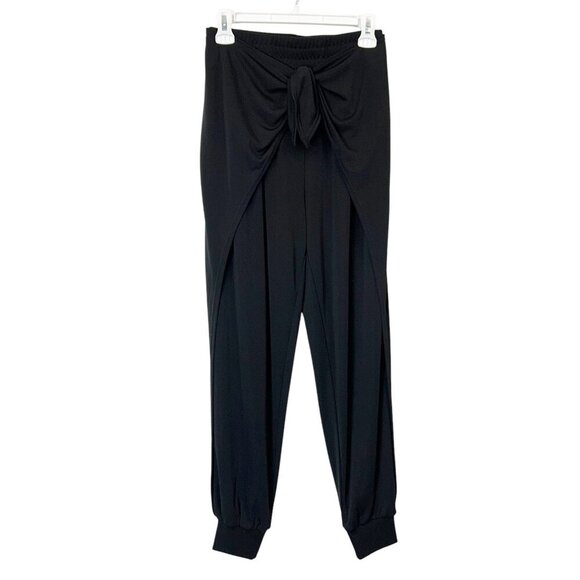 Cinq A Sept Gisele Tie Front Pants Women’s Size Small Black Tapered Jogger - Picture 1 of 10